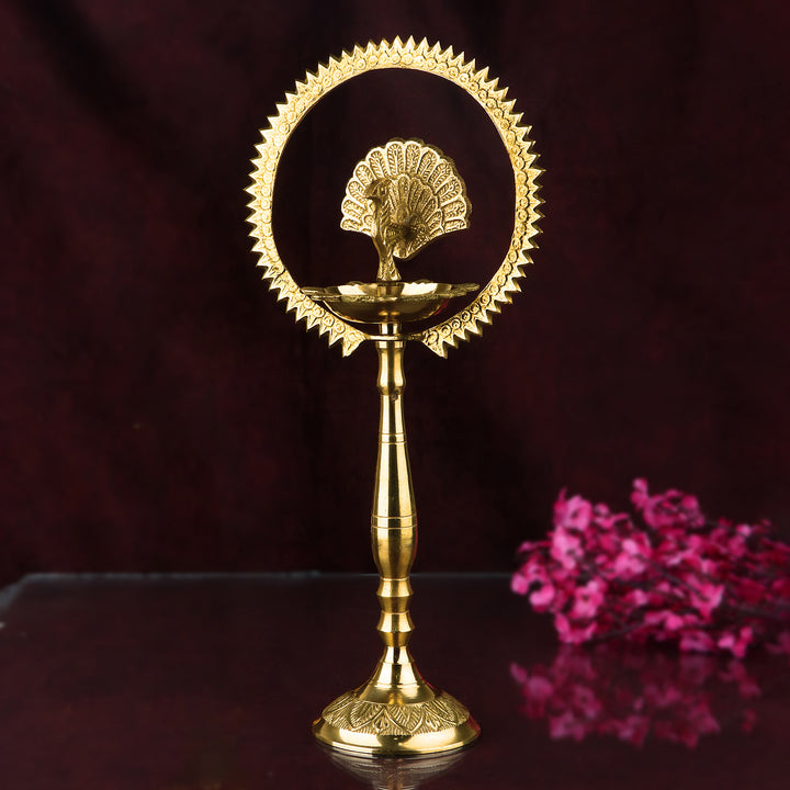 10 Inch Brass Mor Kiran Standing Diya Puja Store Online Pooja Items Online Puja Samagri Pooja Store near me www.satvikworld.com