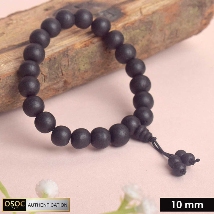10mm Govt. Certified Karungali Bracelet with Matt Finish for Spiritual Protection. India’s Largest Pooja Accessories Brand - www.satvikworld.com
