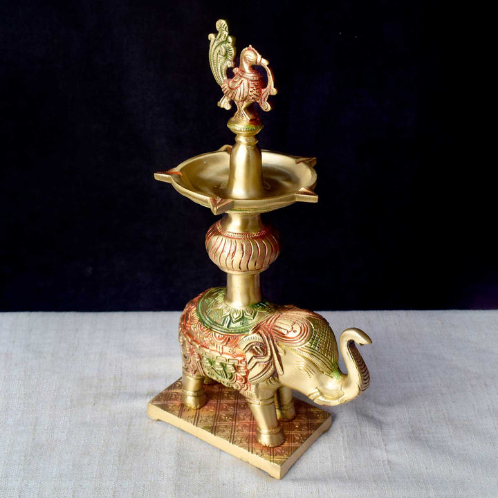 12.2 Inch Brass Elephant Diya Stand – Elegant Handcrafted Brass Diya Stand Featuring a Majestic Elephant Design, Perfect for Lighting Diyas During Pooja and Celebrations. Ideal for Home Temple Décor, Spiritual and Mandir Decoration, Adding a Traditional Touch of Blessings and Prosperity | India’s Largest Pooja Accessories Brand – www.satvikworld.com