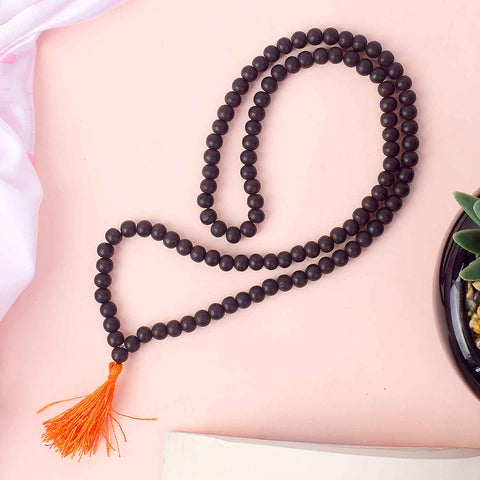 8mm Ebony Wood Mala Matt Finish with 108+1 Beads for Japa & Meditation – Satvikstore.in India’s Largest Pooja Accessories Brand - www.satvikworld.com