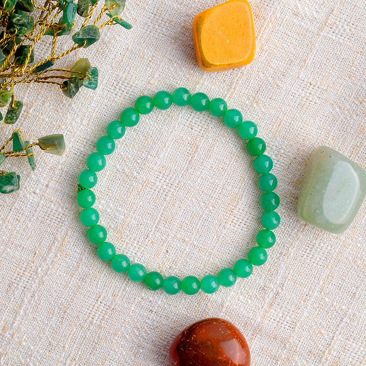 Authentic Green Aventurine Crystal Bracelet for Reiki Healing with 6mm Beads for Luck and Prosperity. India’s Largest Pooja Accessories Brand – www.satvikworld.com