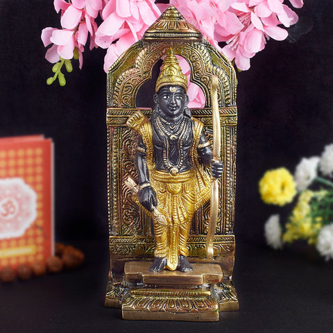 Antique Brass Ram with Bow Statue – Brass Lord Ram Statue with Bow, Symbolizing Strength and Righteousness, Antique Finish for Elegant Home or Temple Decor, Perfect for Spiritual Worship and Puja, Ideal for Mandir Decoration, Buy Online at Affordable Prices | India’s Largest Pooja Accessories Brand – www.satvikworld.com