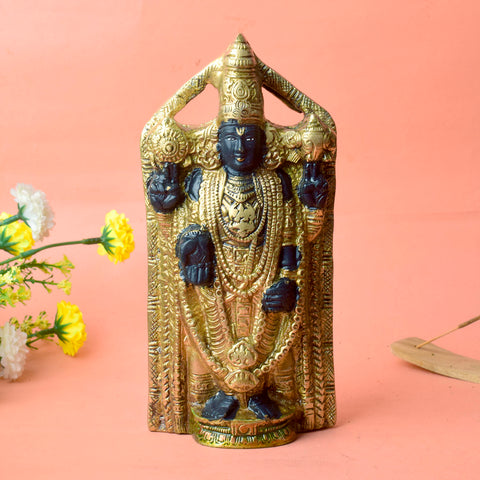 8-Inch Tirupati Balaji Statue – Divine Brass Statue of Lord Venkateshwara, Symbolizing Blessings, Prosperity, and Divine Grace, Perfect for Temple, Home Decor, and Spiritual Worship, Handcrafted with Intricate Detailing for a Sacred Touch, Ideal for Puja and Mandir Decoration, Buy Tirupati Balaji Statue Online, Affordable God Statue Prices | India’s Largest Pooja Accessories Brand – www.satvikworld.com