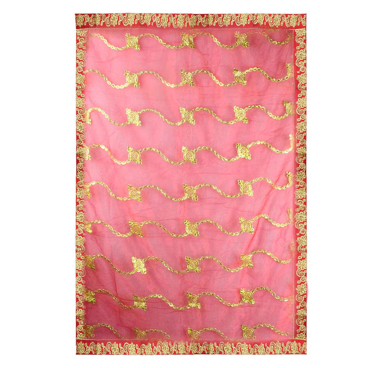"Red and Gold Mata Chunri – 210 cm x 100 cm"
Enhance your pooja ceremonies with this Pink and Gold Mata Chunri, measuring 210 cm x 100 cm. Featuring gold paisley motifs and a detailed red border, it is perfect for Devi pooja, mandir decoration, and festive rituals like Navratri and Diwali.
Shop now at satvikworld.com for authentic Indian pooja essentials across the USA.