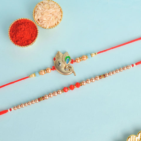 Set of 2 Traditional Rakhis for Brothers with Roli Chawal and Ram Sita Stickers – Raksha Bandhan Gift Pack. India’s Largest Pooja Accessories Brand - www.satvikworld.com
