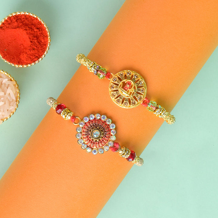 Set of 2 Traditional Rakhis for Brothers with Roli Chawal and Ram Sita Stickers – Raksha Bandhan Gift Pack. India’s Largest Pooja Accessories Brand - www.satvikworld.com