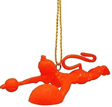 Flying Lord Hanuman hanging brass idol with Gada, symbolizing strength, devotion, and protection—ideal for wall decor or car hanging. India’s Largest Pooja Accessories Brand – www.satvikworld.com
