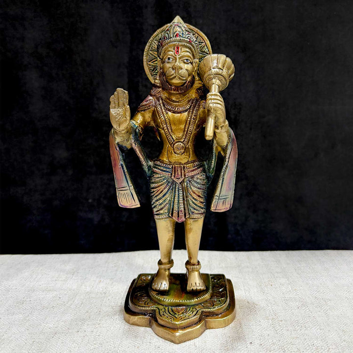 9.1 Inch Brass Standing Hanuman Statue – Powerful Brass Statue of Lord Hanuman in a Standing Pose, Symbolizing Strength, Devotion, and Protection, Perfect for Temple, Home Decor, and Spiritual Worship, Handcrafted with Intricate Detailing for a Divine and Majestic Presence, Ideal for Puja and Mandir Decoration, Buy Standing Hanuman Statue Online, Affordable God Statue Prices | India’s Largest Pooja Accessories Brand – www.satvikworld.com