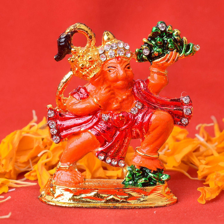 Hanuman Idol in brass, representing strength, devotion, and courage, ideal for home worship, spiritual practices, and decorative purposes. India’s Largest Pooja Accessories Brand – www.satvikworld.com