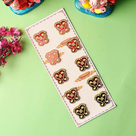 Laxmi Charan sticker symbolizing Goddess Lakshmi's divine footprints, ideal for pooja rituals, wealth and prosperity blessings, and spiritual décor. India’s Largest Pooja Accessories Brand – www.satvikworld.com