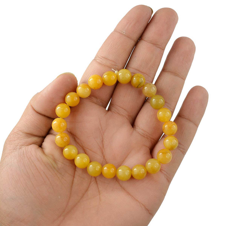 Authentic Golden Quartz Crystal Bracelet for Reiki Healing – 8 MM Beads for Prosperity, Positive Energy, and Chakra Balance. 
India’s Largest Pooja Accessories Brand – www.satvikworld.com