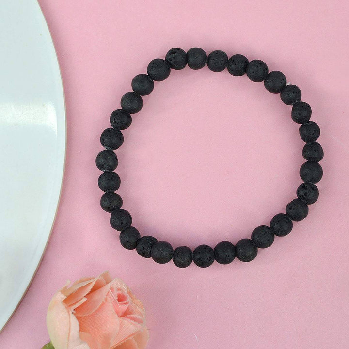 Authentic Lava Crystal Bracelet for Reiki Healing – 6 MM Beads for Grounding, Strength, and Energy Balance. India’s Largest Pooja Accessories Brand – www.satvikworld.com