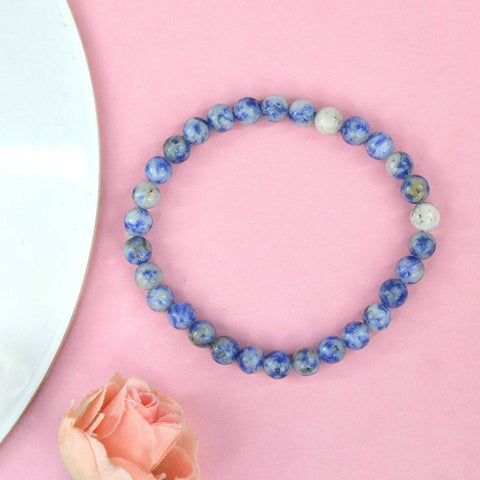 Authentic Sodalite Crystal Bracelet for Reiki Healing – 6 MM Beads for Inner Peace, Clarity, and Emotional Balance. India’s Largest Pooja Accessories Brand – www.satvikworld.com