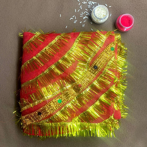 Majestic largest Mata ki Chunari measuring 182.8x93.9cm for pooja and idol decoration. India’s Largest Pooja Accessories Brand – www.satvikworld.com