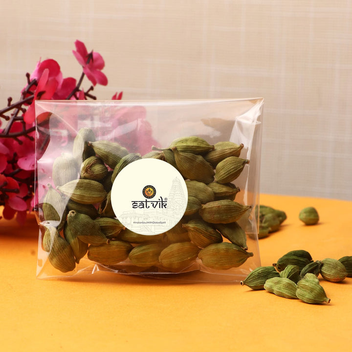 Buy cardamom Online | Pure Cardamom | Cardamom (Elaichi)-10 Gm Puja Store Online Pooja Items Online Puja Samagri Pooja Store near me www.satvikworld.com