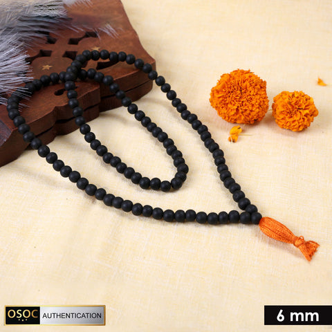 6 MM Govt. Certified Karungali Mala 108+1 Beads