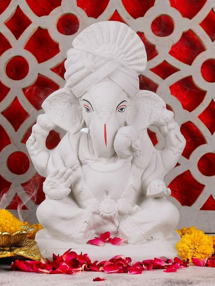 10.5 Inch Sarvadevatman Ganpati With Pagdi | India’s Largest Pooja Accessories Brand – www.satvikworld.com