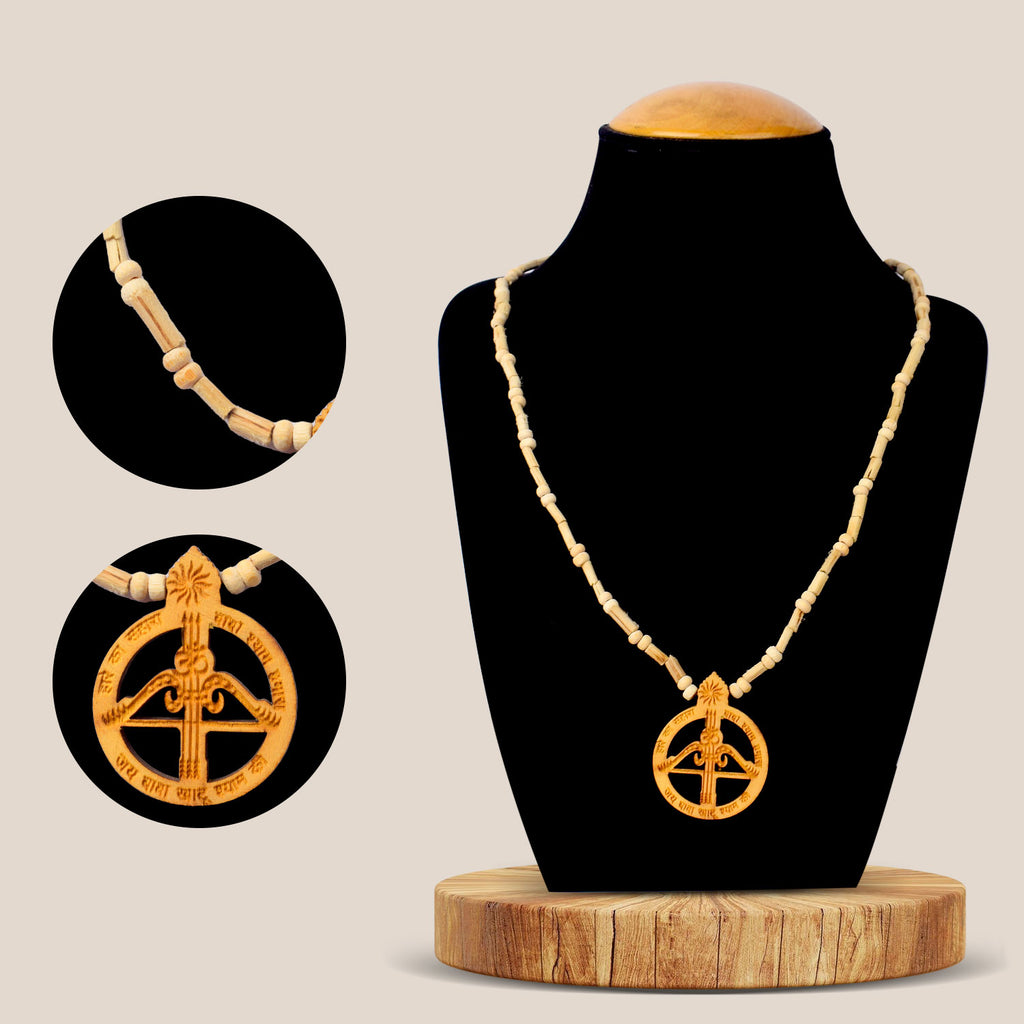100% Original Gratifying Tulsi Neck Mala with Jai Baba Khatu Shyam Locket, featuring  authentic Tulsi beads, perfect for spiritual practices and daily devotion. This sacred mala symbolizes peace and blessings. India’s Largest Pooja Accessories Brand – www.satvikworld.com