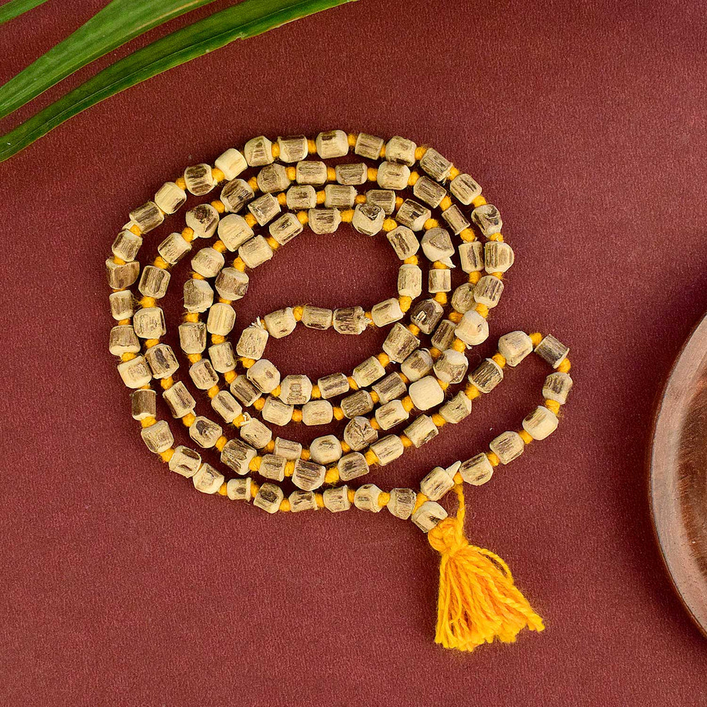 100% Original Tulsi Jaap Mala with small beads, offering 108+1 beads for chanting, meditation, and prayer rituals. Made from pure Tulsi wood, this mala ensures authenticity and spiritual purity. India’s Largest Pooja Accessories Brand – www.satvikworld.com