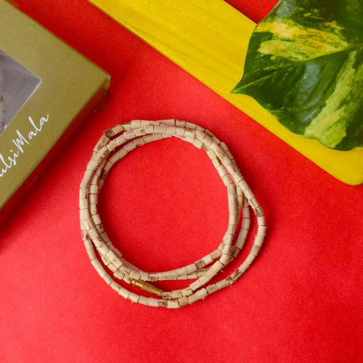 100% Original Tulsi Mala with flat beads, featuring 108+1 authentic beads, ideal for spiritual practices and meditation. Crafted with pure Tulsi wood, this mala enhances positivity and devotion. India’s Largest Pooja Accessories Brand – www.satvikworld.com