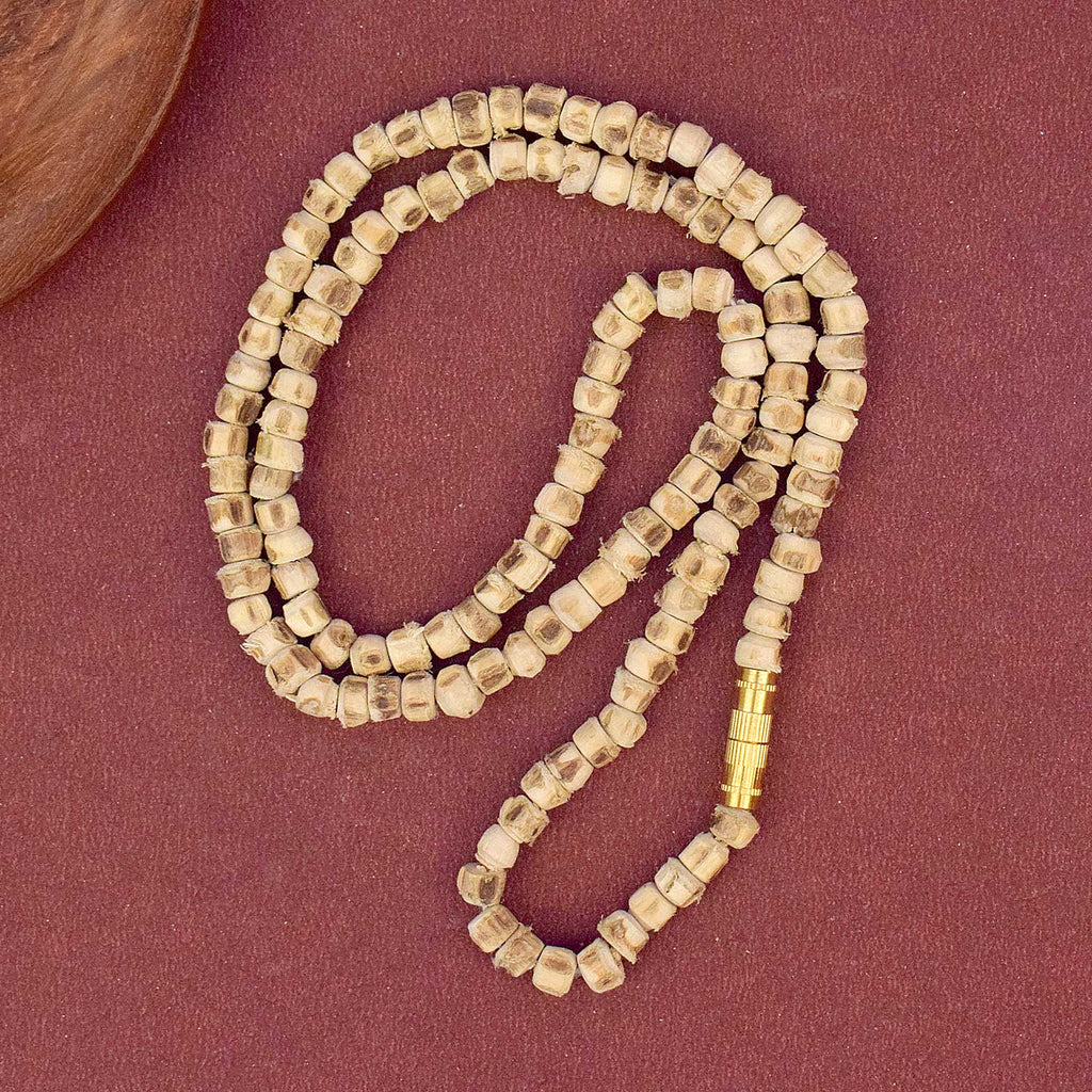 100% Pure 10 Inch Long Tulsi Kanthi Bead Jap Mala – Sacred wooden mala for chanting, devotion, and spiritual protection. India’s Largest Pooja Accessories Brand - www.satvikworld.com