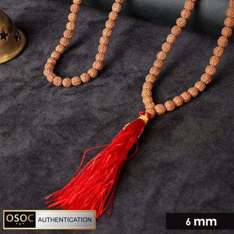 108 beads 6mm Pathariya Rudraksha mala for daily japa, meditation, and spiritual energy balance. India’s Largest Pooja Accessories Brand – www.satvikworld.com
