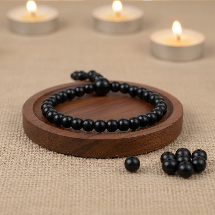 6 mm government certified Karungali bracelet with gloss finish, ideal for daily wear, spiritual protection, and positive energy.India’s Premium Jap Mala Store - www.satvikworld.com