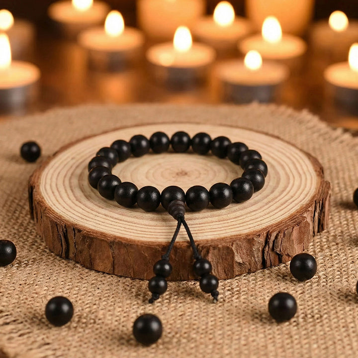 10mm Government Certified Karungali Bracelet with Gloss Finish – Premium Spiritual Rudraksha Mala for Protection, Focus, and Positive Energy. India’s Largest Pooja Accessories Brand - www.satvikworld.com