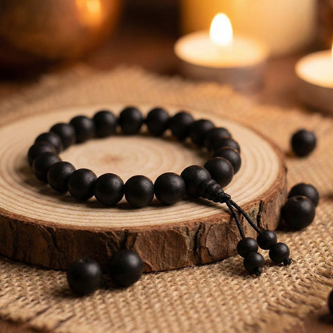 10mm Govt. Certified Karungali Bracelet with Matt Finish for Spiritual Protection. India’s Largest Pooja Accessories Brand - www.satvikworld.com