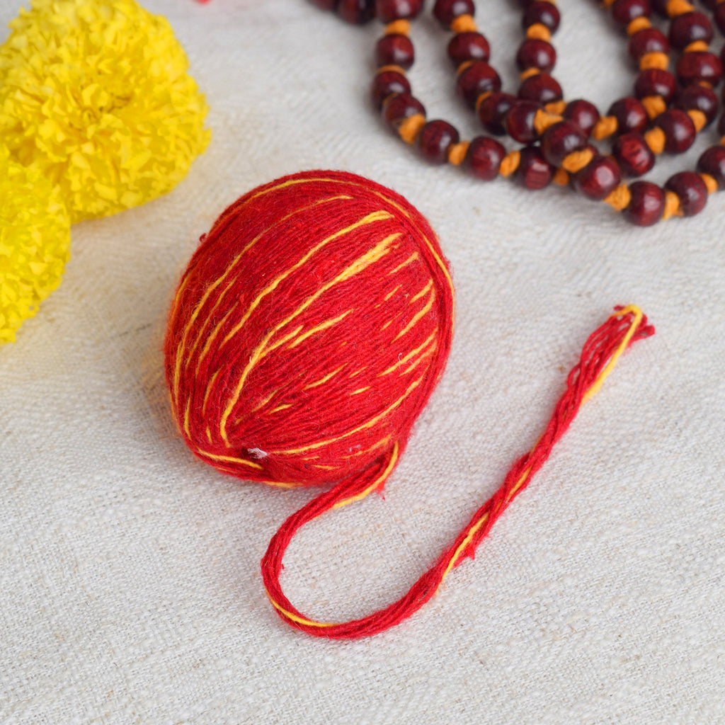 Pure Cotton Round Mauli Thread (Kalawa) Puja Store Online Pooja Items Online Puja Samagri Pooja Store near me www.satvikworld.com