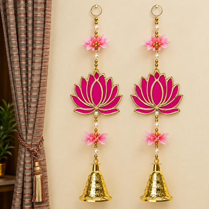 1 Tier Lotus with Bells Wall Hanging | India’s Largest Pooja Accessories Brand – www.satvikworld.com
