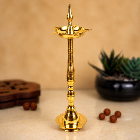 28 Inch Brass Kerala Diya | India’s Largest Pooja Accessories Brand – www.satvikworld.com
