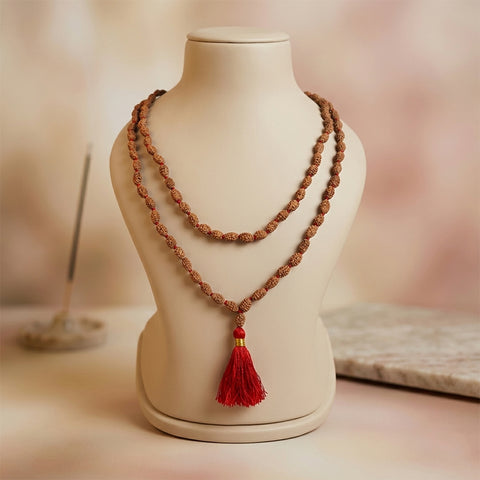2 Mukhi Rudraksha mala natural Indo two face Rudraksha for harmony. India’s Premium Rudraksha Jap Mala Brand - www.satvikworld.com