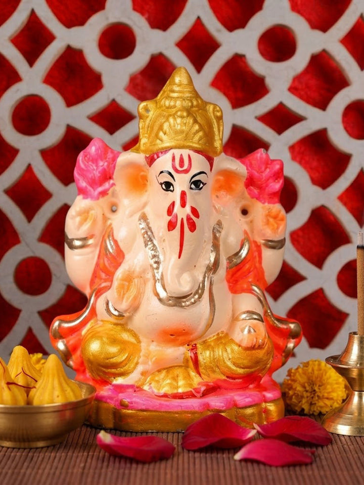 4 Inch Colourful Eco Friendly Ganesha Idol | India’s Largest Pooja Accessories Brand – www.satvikworld.com
