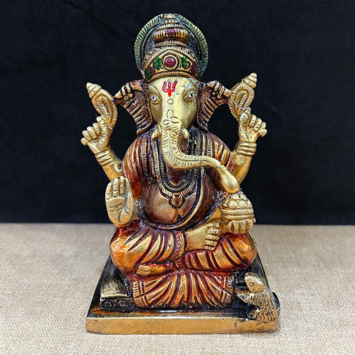5.7 Inch Elegant Ganesha Murti – Exquisite Brass Statue of Lord Ganesha, Symbolizing Wisdom, Prosperity, and the Removal of Obstacles, Perfect for Temple, Home Decor, and Spiritual Worship, Handcrafted with Intricate Detailing for a Sacred Touch, Ideal for Puja and Mandir Decoration, Buy Ganesha Murti Online, Affordable God Statue Prices | India’s Largest Pooja Accessories Brand – www.satvikworld.com