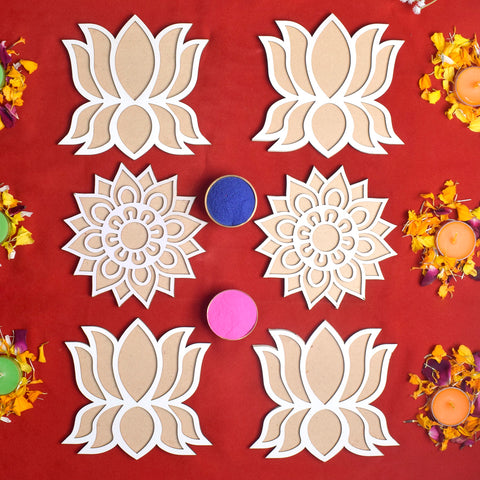 6-Piece Rangoli Stencil Set | India’s Largest Pooja Accessories Brand – www.satvikworld.com