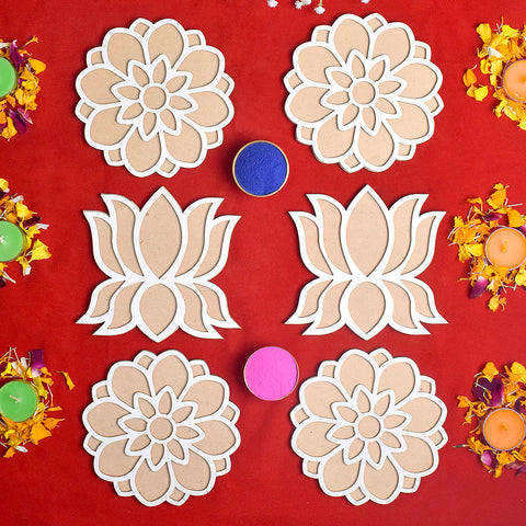 6 Different Designs Portable Rangoli Stencil | India’s Largest Pooja Accessories Brand – www.satvikworld.com