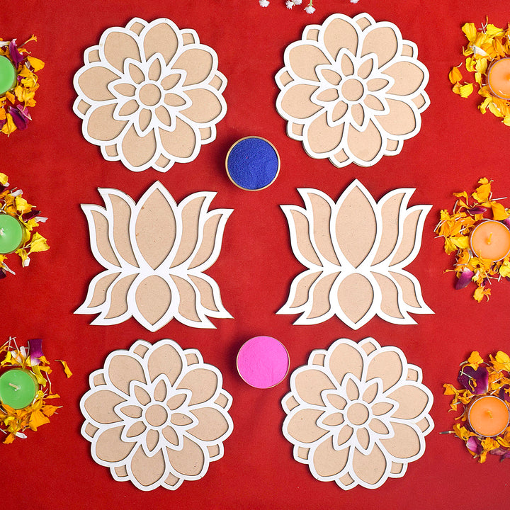6 Different Designs Portable Rangoli Stencil | India’s Largest Pooja Accessories Brand – www.satvikworld.com