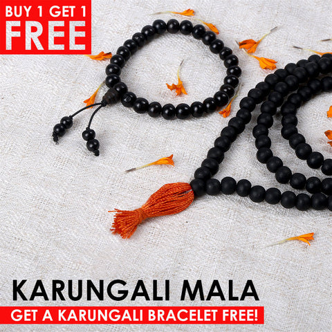 8mm Govt. Certified Karungali Mala Matt – 108+1 Beads for Meditation