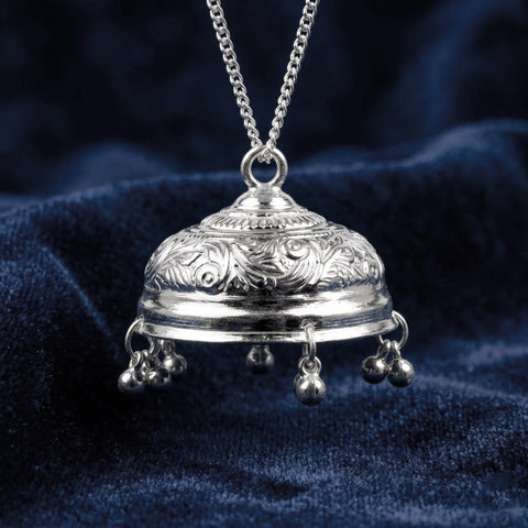925 pure silver chhatra umbrella nakashi engraved for pooja. India’s Largest Puja Accessories Brand- www.satvikworld.com