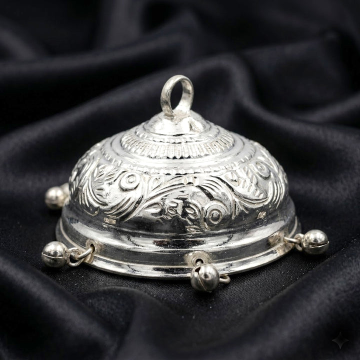 925 pure silver chhatra umbrella nakashi engraved for pooja. India’s Largest Puja Accessories Brand- www.satvikworld.com