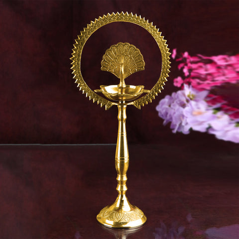 9 Inch Brass Mor Kiran Standing Diya | India’s Largest Pooja Accessories Brand – www.satvikworld.com
