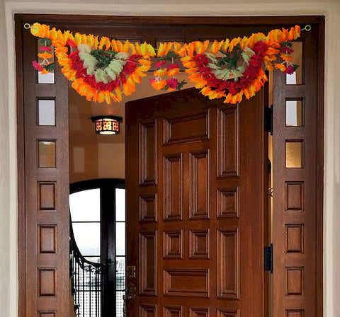 Colorful artificial flower bandarwal toran for traditional door decoration – Design 9. India’s Largest Pooja Accessories Brand – www.satvikworld.com