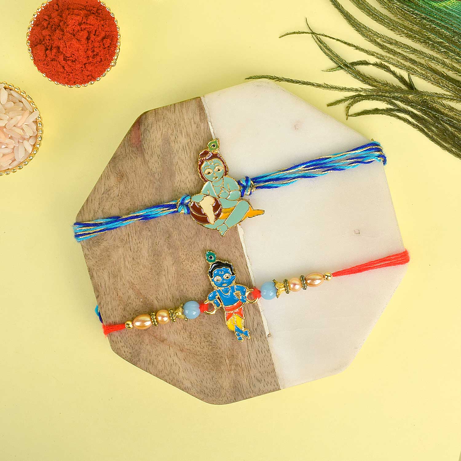 Beautiful Krishna: Set of Rakhi for Kids