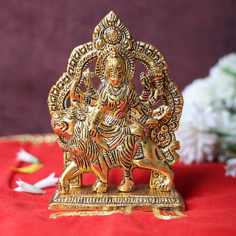 Brass Durga Maa Idol for Home Temple and Navratri Pooja – Premium Brass Murti with Fine Detailing, Ideal for Worship, Festive Décor & Spiritual Gifting. India’s Largest Pooja Accessories Brand – www.satvikworld.com
