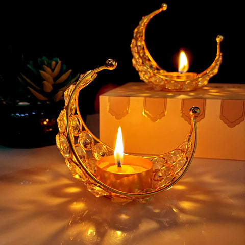 Brass Moon Crystal Diya | India’s Largest Pooja Accessories Brand – www.satvikworld.com
