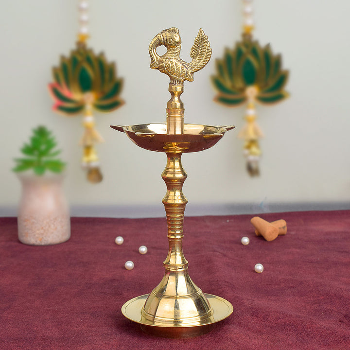 Brass Peacock Kerala Diya | India’s Largest Pooja Accessories Brand – www.satvikworld.com
