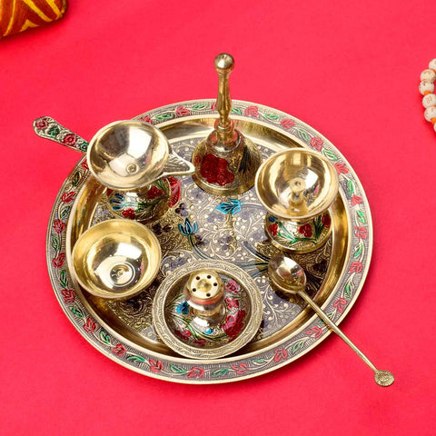 Brass Puja Thali Set | India’s Largest Pooja Accessories Brand – www.satvikworld.com