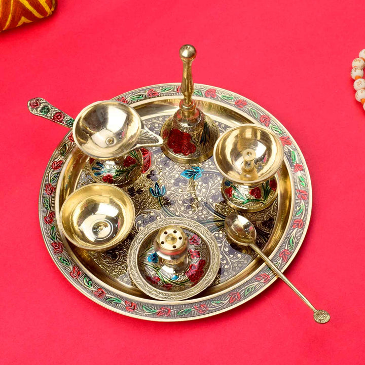Brass Puja Thali Set | India’s Largest Pooja Accessories Brand – www.satvikworld.com