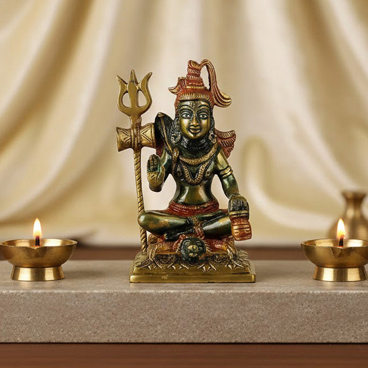 Brass Shiv Idol – Divine Statue of Lord Shiva, Symbolizing Strength, Meditation, and Divine Protection. Handcrafted with Intricate Detailing, Perfect for Temple, Home Decor, and Spiritual Worship. Ideal for Puja, Mandir Decoration, and Bringing Spiritual Peace and Blessings to Your Space | India’s Largest Pooja Accessories Brand – www.satvikworld.com